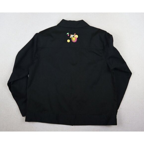 BRECKENRIDGE - WOMEN'S BLACK COCKTAIL MARGARITA DRINK EMBROIDERED JACKET - S - Picture 7 of 9